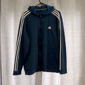 Gently worn XL Adidas Zip up Hoodie Coat , missing the hood strings